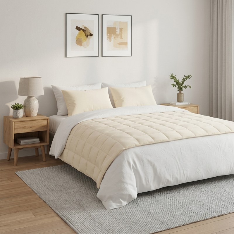 Couverture lestée crème 9 kg – plusieurs tailles disponibles — Vue 1