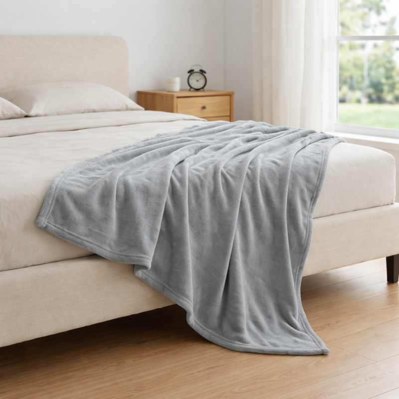 Couverture polaire gris – plusieurs tailles disponibles — Vue 7