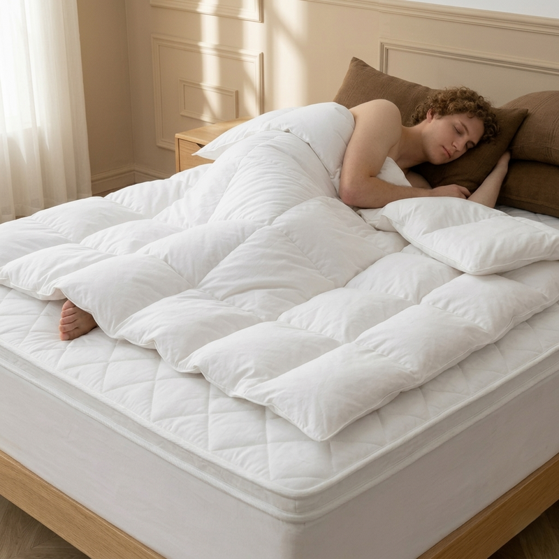 Surmatelas mousse froide 6 cm pour lit housse amovible blanche– plusieurs tailles disponibles — Vue 8