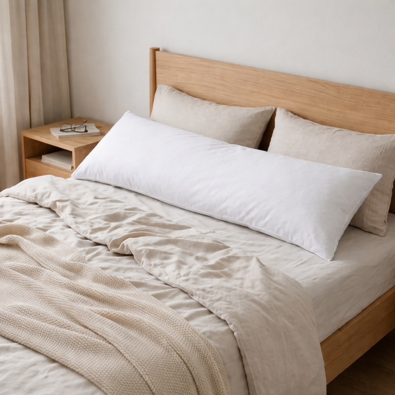 Oreiller de corps microfibre blanc 40x145 cm