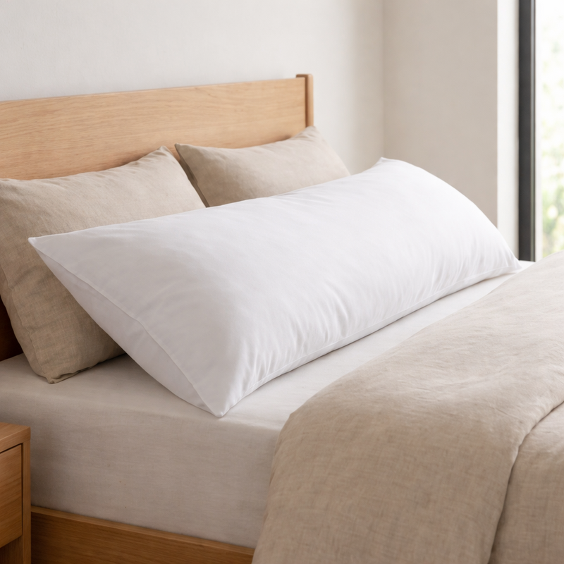 Oreiller de corps microfibre blanc 40x145 cm — Unique