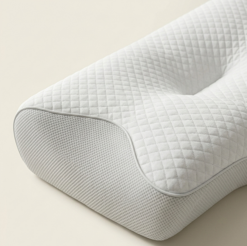 Oreiller cervical en mousse à mémoire de forme avec housse polyester blanc — Unique