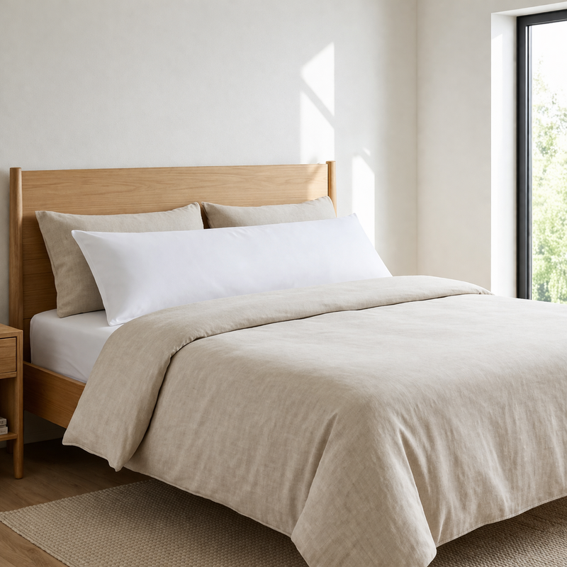 Oreiller de corps microfibre blanc 40x145 cm — Vue 1