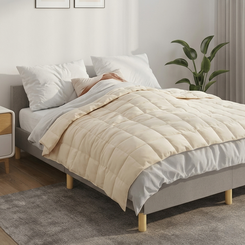 Couverture lestée crème 9 kg – plusieurs tailles disponibles — Vue 3