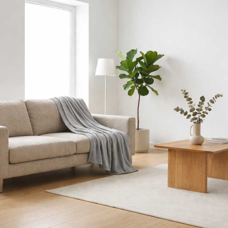 Couverture polaire gris – plusieurs tailles disponibles — Vue 6