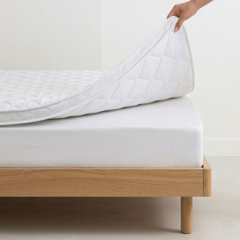 Surmatelas mousse froide 6 cm pour lit housse amovible blanche– plusieurs tailles disponibles — Vue 6