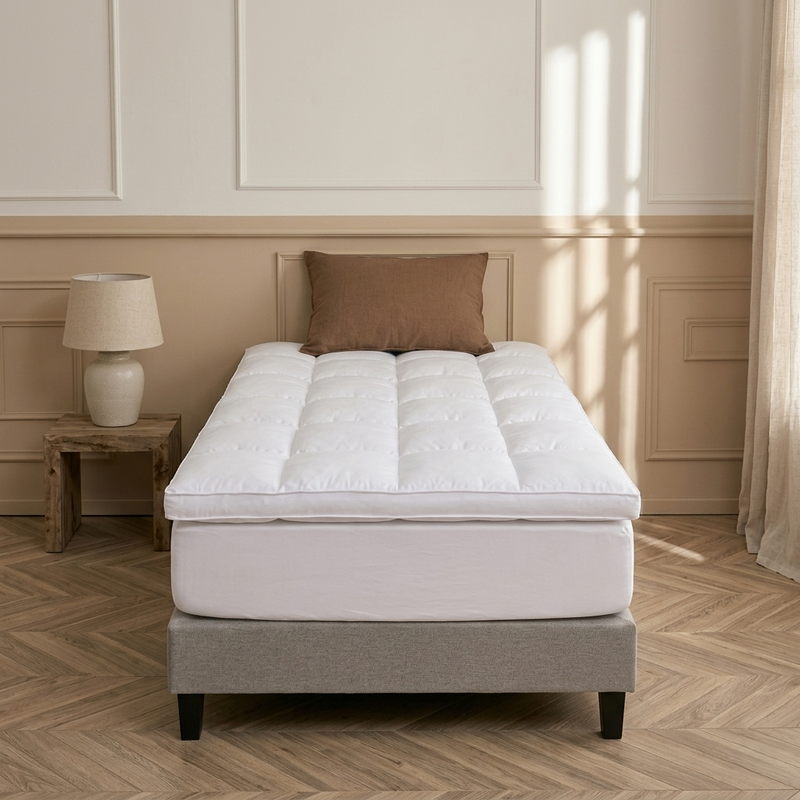 Surmatelas coton polyester 8–10 cm avec bandes élastiques pour lit– plusieurs tailles disponibles
