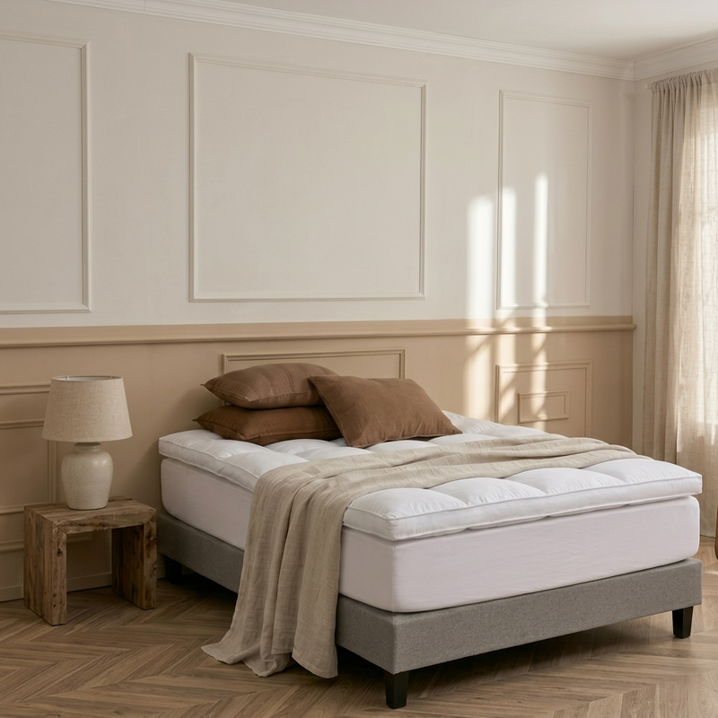 Surmatelas coton polyester 8–10 cm avec bandes élastiques pour lit– plusieurs tailles disponibles — Vue 5